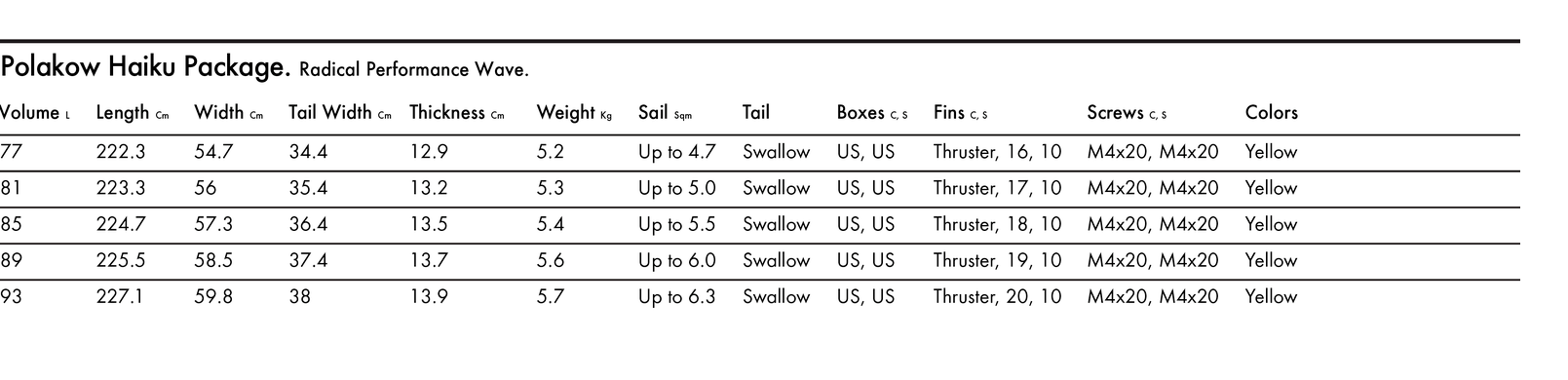 Size Chart
